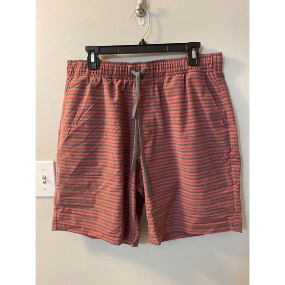 PrAna Metric E-Waist Zip Swim Trunk Small Rust Stripe 8” inseam MSRP $69 - Picture 2 of 4